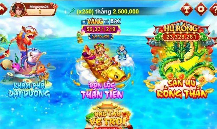 Đồ họa game bắn cá Sunwin thiết kế đẹp, sống động