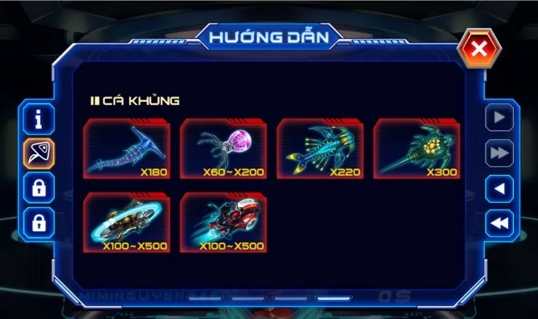 Hệ số thưởng các loại cá trong game Bắn Cá Men In Black Tại SunWin